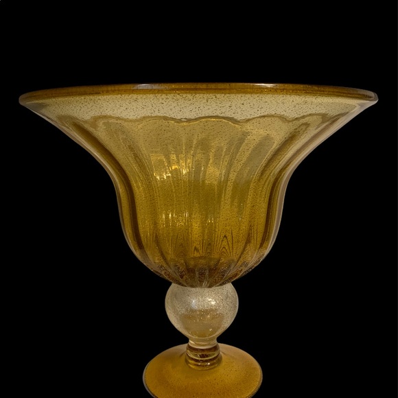 1960’s Mentel URNS Amber Infused Gold Flake Glass - Picture 2 of 11